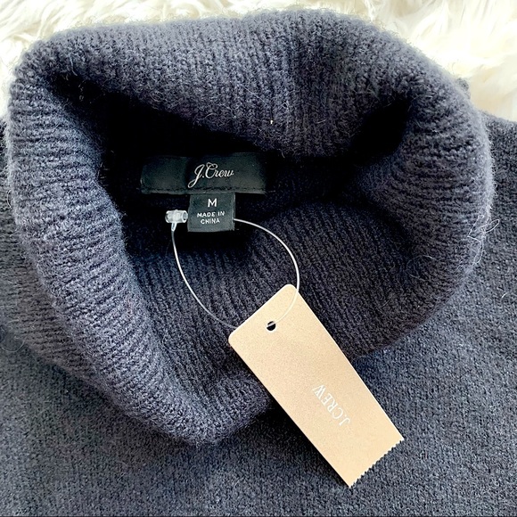 NEW J Crew Black Turtleneck Sweater Dress Supersoft Merino Alpaca NWT - Picture 6 of 16